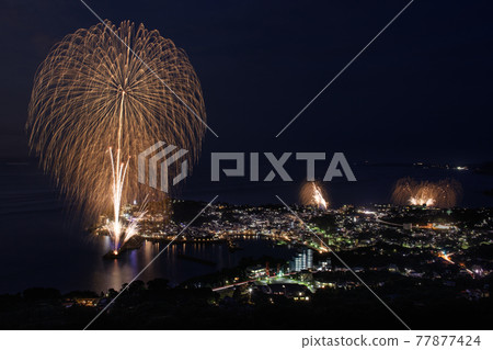 Fireworks and night view 77877424