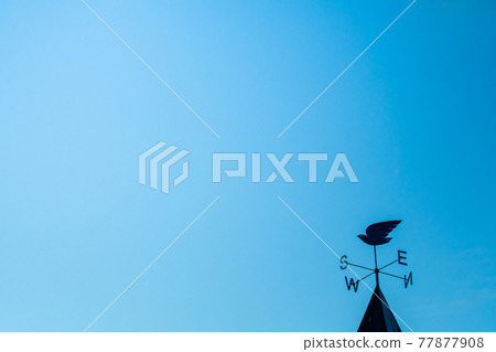 Weathercock silhouette background material at dusk 77877908