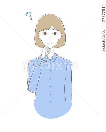 藍襯衫的女人疑惑 藍襯衫的女人疑惑 77877914