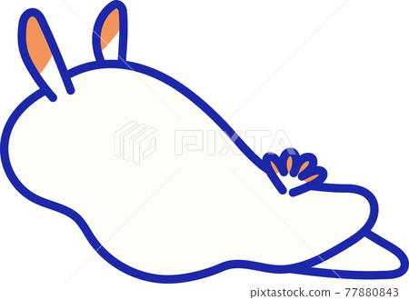 Illustration of white rabbit sea slug on white background 77880843