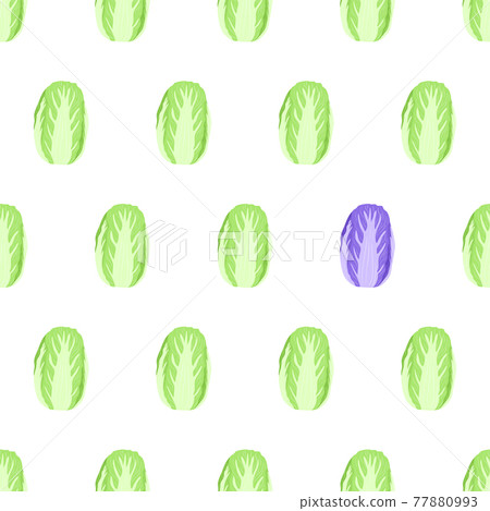 Hand drawn seamless pattern with chinese green and violet napa cabbage for background design. 77880993