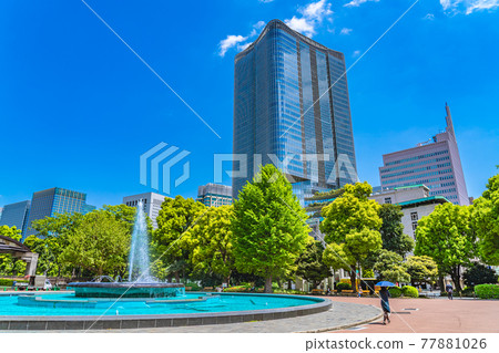 Cityscape of Tokyo Hibiya Park Scenery from the fountain square 77881026