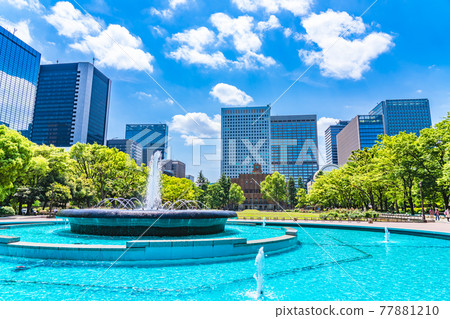 東京日比谷公園的街景（日比谷公會堂） 77881210