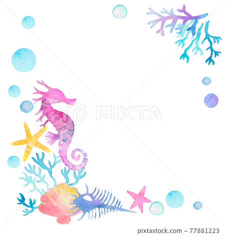 Yumeiro Watercolor Sea Frame Square 07 77881223