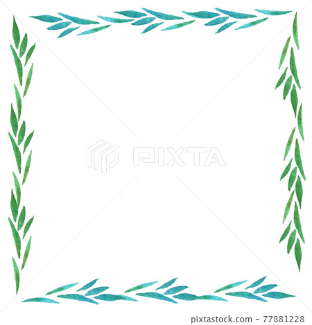 Watercolor colorful tropical plant square 04 77881228