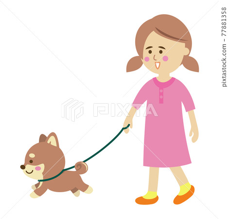 Illustration image of dog walking Illustration image of dog walking 77881358