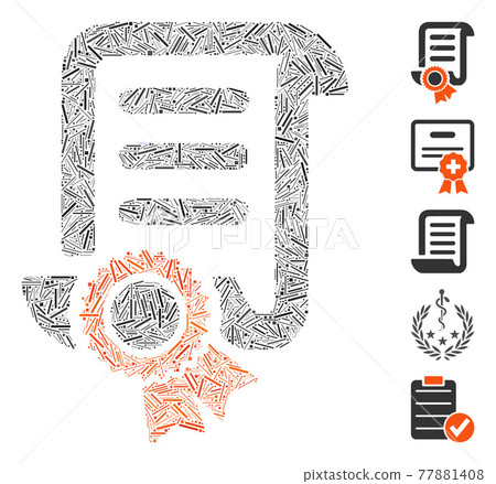 Line Collage Certified Scroll Document Vector Icon Line Collage Certified Scroll Document Vector Icon 77881408