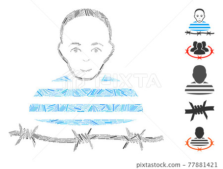 Dash Mosaic Camp Prisoner Vector Icon 77881421