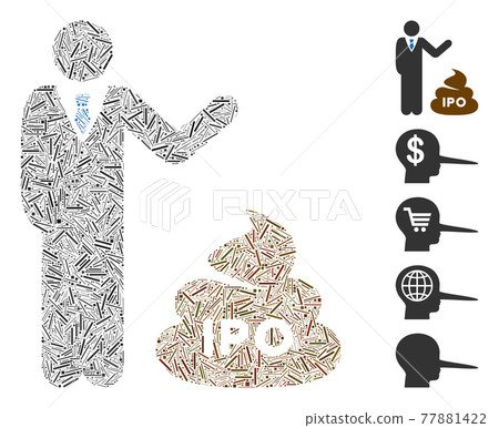 Hatch Collage Businessman Show IPO Shit Vector Icon Hatch Collage Businessman Show IPO Shit Vector Icon 77881422