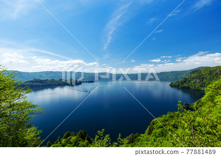 [Lake Towada, Aomori Prefecture] A large panoramic view of Lake Towada from the view 77881489