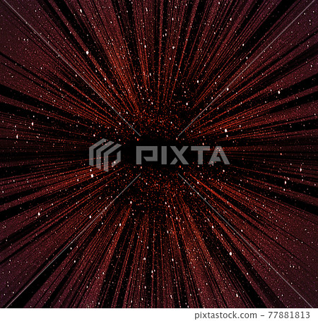 夜空中紅光的輻射背景。華而不實的扭曲圖像。 夜空中紅光的輻射背景。華而不實的扭曲圖像。 77881813