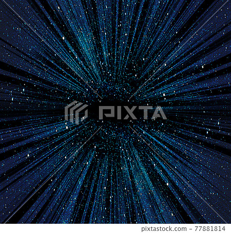 藍光在夜空中的輻射背景。華而不實的扭曲圖像。 77881814