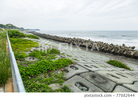 從本宮路公園看太平洋一側茨城縣日立市 照片素材 圖片 圖庫