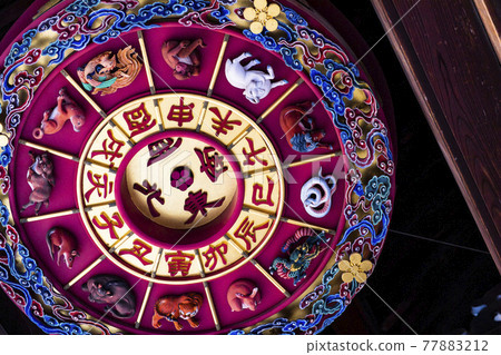 大阪天滿宮十二生肖天花板裝飾 77883212