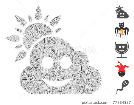 Line Collage Smile Weather Icon 77884587