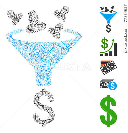 Line Mosaic Sales Funnel Icon Line Mosaic Sales Funnel Icon 77884637