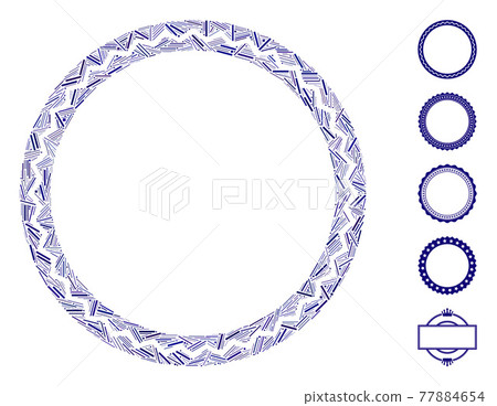 Dash Mosaic Round Rosette Seal Icon - Stock Illustration [77884654] - PIXTA