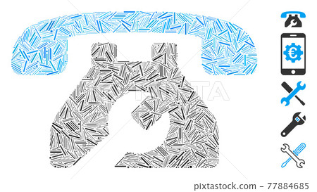 Line Mosaic Repair Service Phone Icon 77884685
