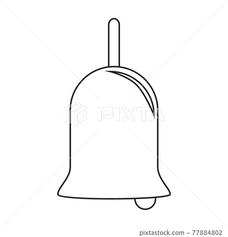 Black and white icon bell for the first school bell. Vector Illustration Black and white icon bell for the first school bell. Vector Illustration 77884802