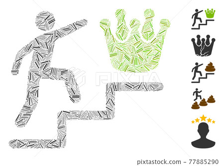 Hatch Mosaic Person Steps to Crown Icon Hatch Mosaic Person Steps to Crown Icon 77885290