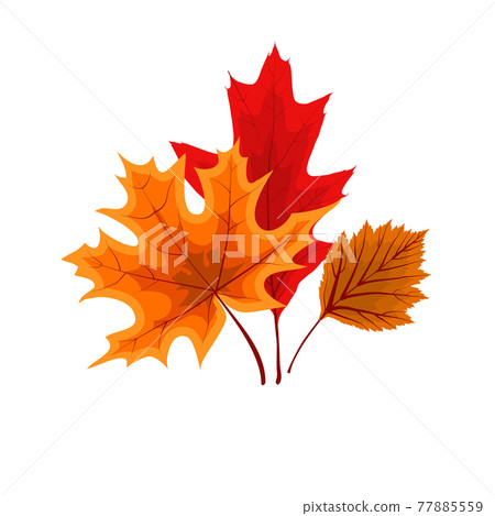 Autumn Falling Leaves Icon Isolated on White... - Stock Illustration ...