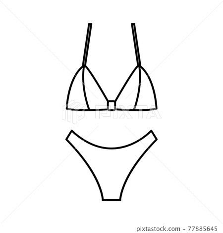 Swimsuit simple icon black. Vector Illustration. EPS10 Swimsuit simple icon black. Vector Illustration. EPS10 77885645