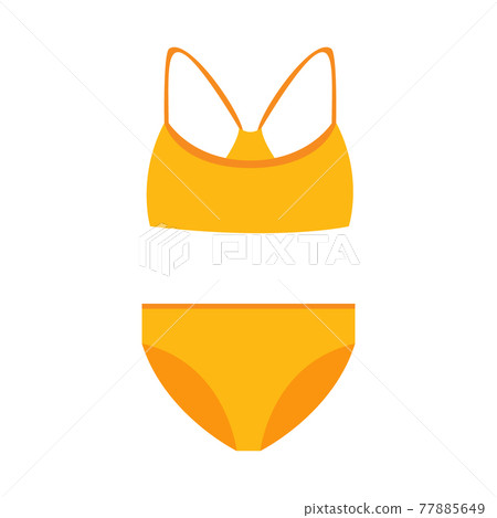 Swimsuit simple icon yellow. Vector Illustration. EPS10 Swimsuit simple icon yellow. Vector Illustration. EPS10 77885649
