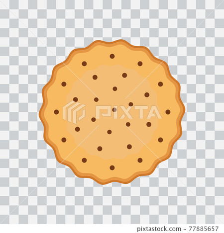 Simple biscuit icon on transparent background. Food icon. Vector Illustration Simple biscuit icon on transparent background. Food icon. Vector Illustration 77885657