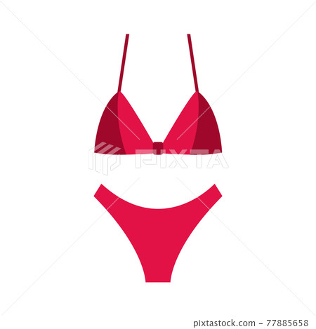 Swimsuit simple icon red. Vector Illustration. EPS10 Swimsuit simple icon red. Vector Illustration. EPS10 77885658