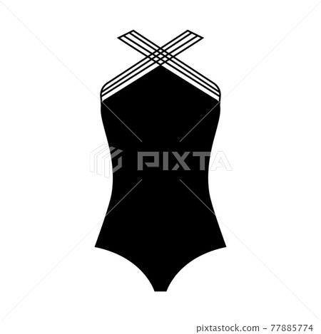 Swimsuit simple icon black. Vector Illustration. EPS10 Swimsuit simple icon black. Vector Illustration. EPS10 77885774