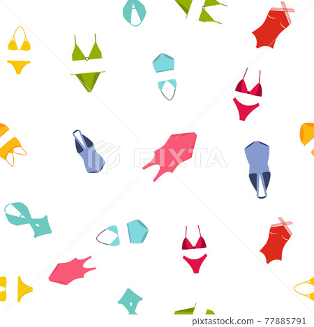 Swimsuit seamless pattern background. Vector Illustration. EPS10 Swimsuit seamless pattern background. Vector Illustration. EPS10 77885791