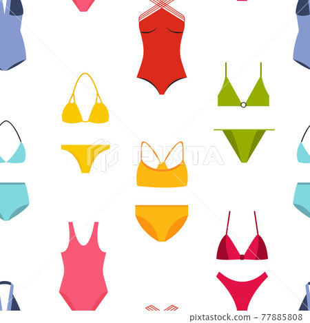 Swimsuit seamless pattern background. Vector Illustration. EPS10 Swimsuit seamless pattern background. Vector Illustration. EPS10 77885808