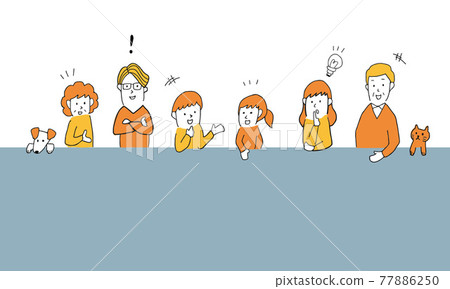 Family meeting with a smile Family living together for 3 generations 77886250