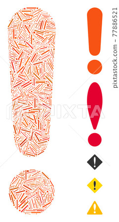 Line Mosaic Exclamation Sign Icon Line Mosaic Exclamation Sign Icon 77886521