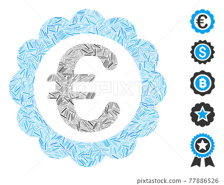 Line Mosaic Euro Quality Stamp Icon Line Mosaic Euro Quality Stamp Icon 77886526