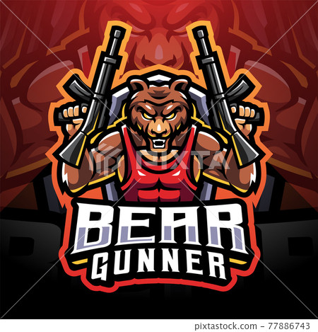 Bear gunner esport mascot logo 77886743
