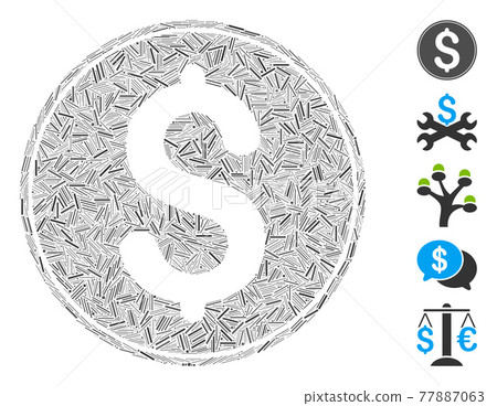 Dash Collage Dollar Coin Icon Dash Collage Dollar Coin Icon 77887063