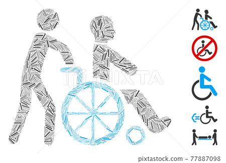 Dash Collage Disabled Person Transportation Icon 77887098