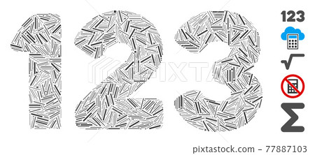 Hatch Collage Digits Icon 77887103