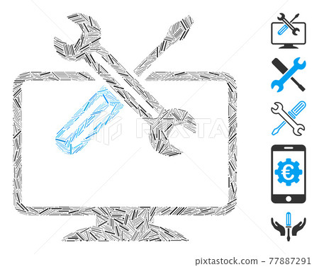 Hatch Collage Computer Tools Icon Hatch Collage Computer Tools Icon 77887291