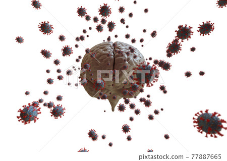 3D rendering Coronavirus effect on mental health. Psychological problems after being ill with COVID-19. 3D illustration. Depression from social distancing, isolated stay home alone in COVID-19 3D rendering Coronavirus effect on mental health. Psychological problems after being ill with COVID-19. 3D illustration. Depression from social distancing, isolated stay home alone in COVID-19 77887665