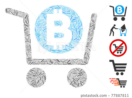 Hatch Mosaic Bitcoin Shopping Cart Icon 77887811