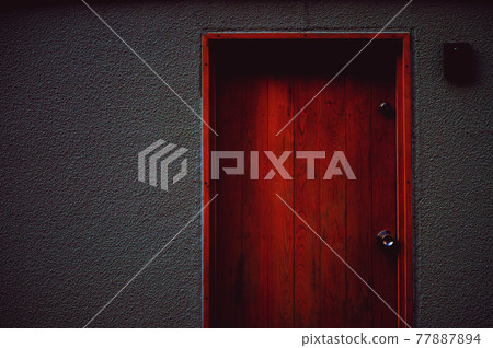 Wall and wooden door Wall and wooden door 77887894