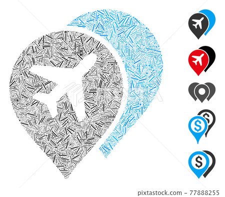 Dash Collage Airport Map Markers Icon Dash Collage Airport Map Markers Icon 77888255
