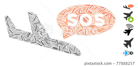 Line Mosaic Airplane Sos Message Icon Line Mosaic Airplane Sos Message Icon 77888257