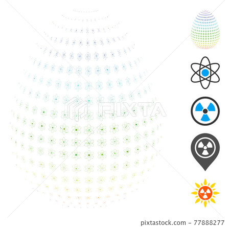 Hatch Mosaic Abstract Atom Egg Icon 77888277