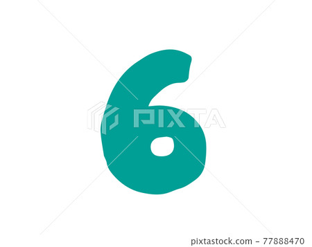 Cute number number 6 / handwritten character illustration material 77888470