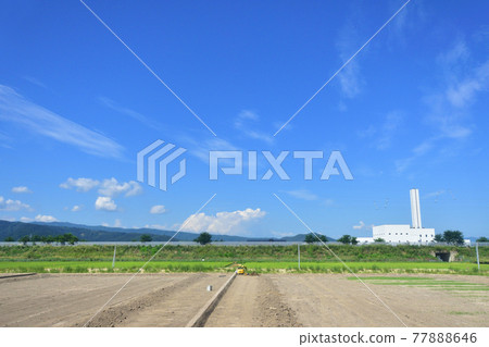 Scenery from Omagari Station to Nozoki Station on the Ou Line in the summer of 2020 and the scenery from the train window 77888646