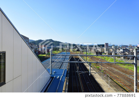 2020年夏季從奧羽線大曲站到野造站的風景和電車窗外的風景 77888691