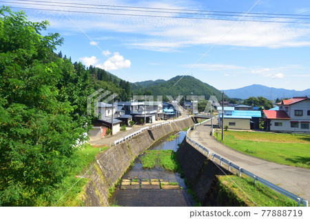 Scenery from Omagari Station to Nozoki Station on the Ou Line in the summer of 2020 and the scenery from the train window Scenery from Omagari Station to Nozoki Station on the Ou Line in the summer of 2020 and the scenery from the train window 77888719